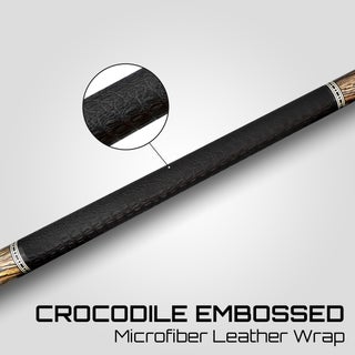 Rhino RETR&Ocirc; Pool Cue - Bocote - Crocodile Embossed Microfiber Leather Wrap